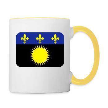 Drapeau de la guadeloupe - Mug contrasté - blanc/jaune - Droite
