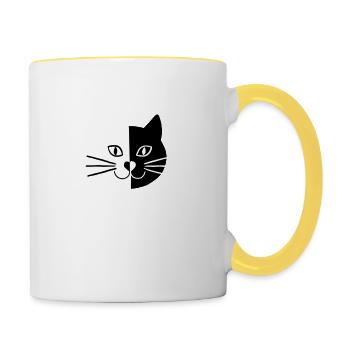 Miau www puss - Contrasting Mug - white/yellow - Right