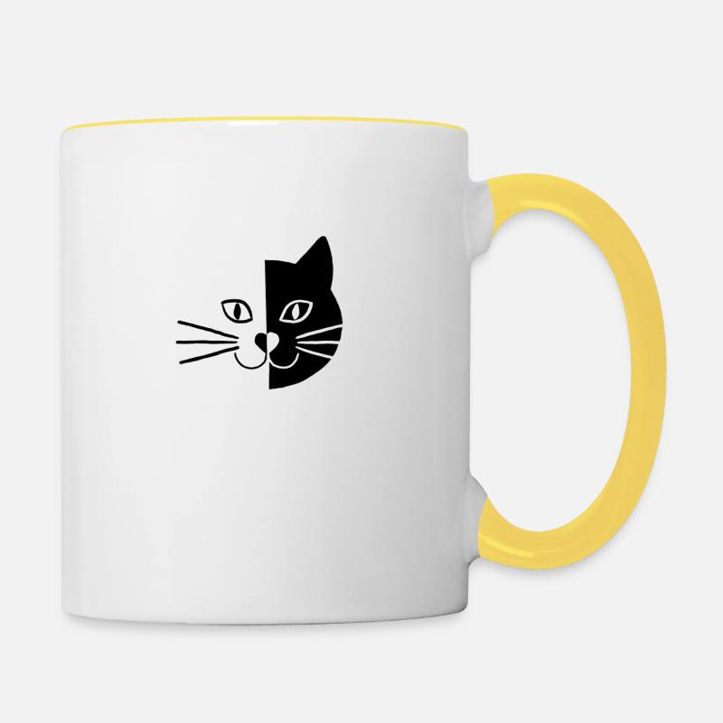 Miau www puss - Contrasting Mug - white/yellow