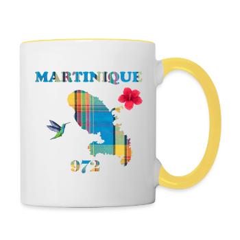Martinique 972 - Mug contrasté - blanc/jaune - Droite
