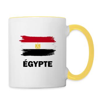 Drapeau de l'Égypte - Mug contrasté - blanc/jaune - Droite