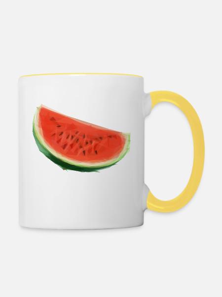 Wassermelone - Tasse zweifarbig - Weiß/Gelb