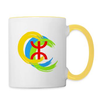 Amazigh - Mug contrasté - blanc/jaune - Droite