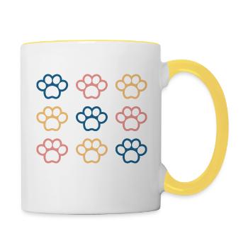 Dog paw - Contrasting Mug - white/yellow - Right
