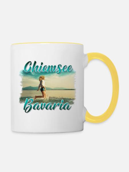 Chiemsee Bavaria - Tasse zweifarbig - Weiß/Gelb