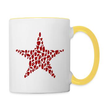 Stern - DGS Streetwear - Tasse zweifarbig - Weiß/Gelb - Rechts