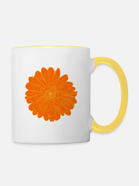 Blüte Orange Classic - Tasse zweifarbig - Weiß/Gelb