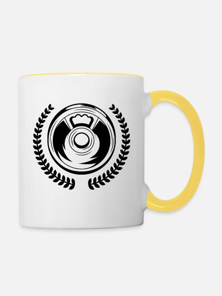 Strong man - Tasse zweifarbig - Weiß/Gelb