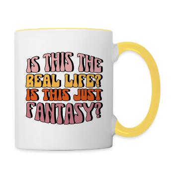 . Bohemian rhapsody retro Mercury Fan Lyrics - Contrasting Mug - white/yellow - Right