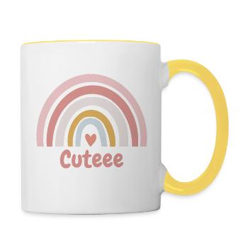 Cuteee - Tasse zweifarbig - Weiß/Gelb - Rechts