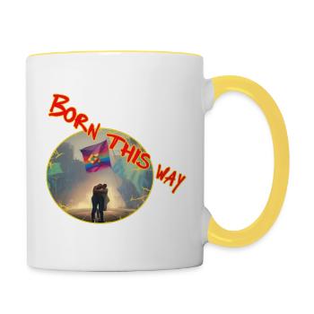 born this way - Tasse zweifarbig - Weiß/Gelb - Rechts