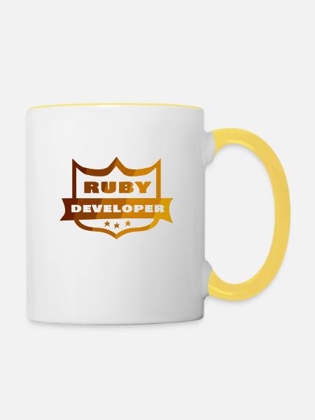 Ruby-Entwickler - Tasse zweifarbig - Weiß/Gelb