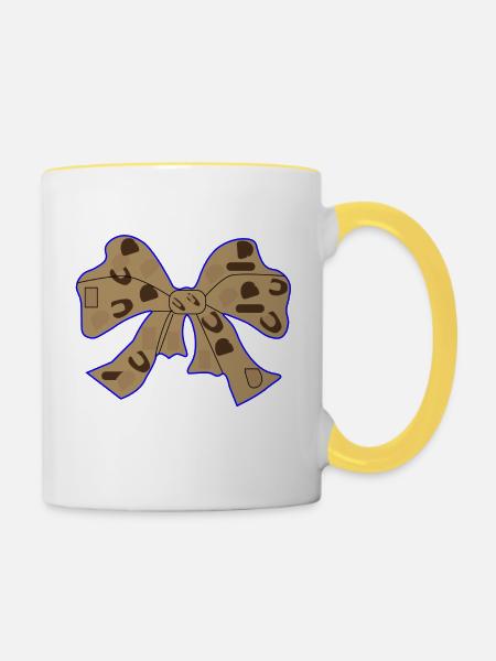 Bändchen - Tasse zweifarbig - Weiß/Gelb