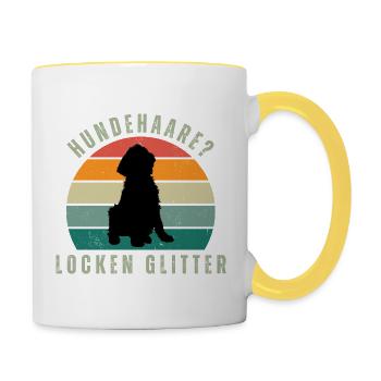 Locken Glitter Retro Sunset - Tasse zweifarbig - Weiß/Gelb - Rechts