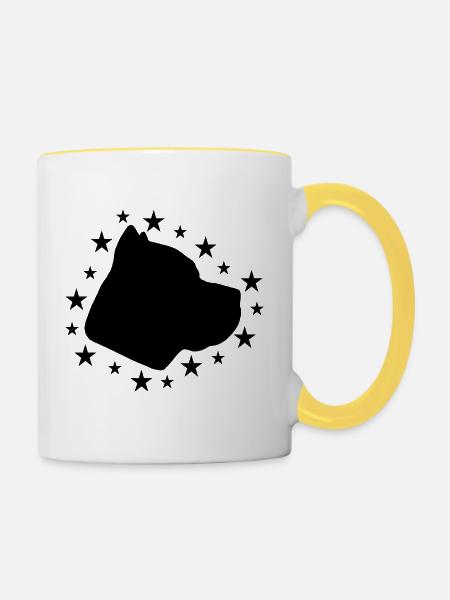 Cane Corso - Tasse zweifarbig - Weiß/Gelb