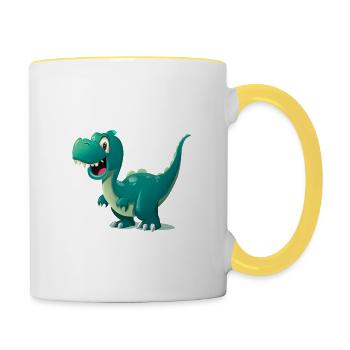 Dinosaurs - Contrasting Mug - white/yellow - Right
