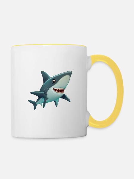 Hai - Tasse zweifarbig - Weiß/Gelb