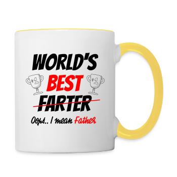 Worlds best father - Contrasting Mug - white/yellow - Right