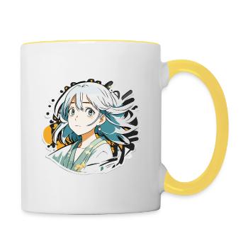 Anime / Comic / Japanese / Animation / Cartoon - Contrasting Mug - white/yellow - Right