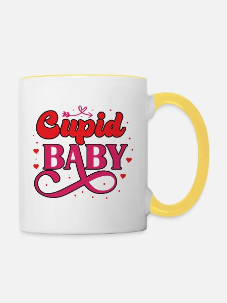 Cupid baby - Tasse zweifarbig - Weiß/Gelb