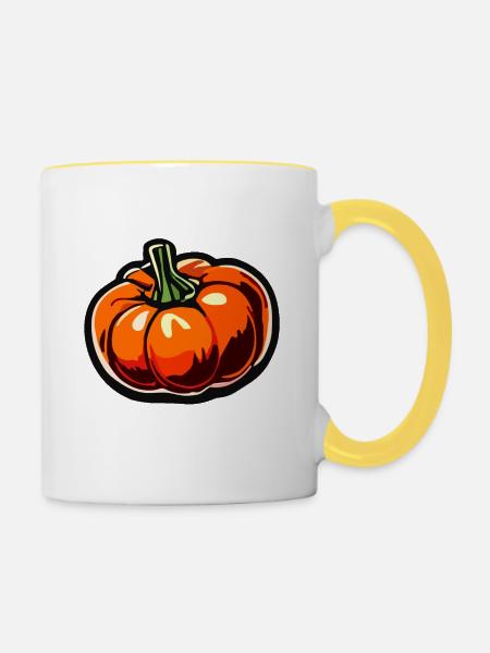 Lebensmittel / Gemüse / Markt / Vitamine / Design - Tasse zweifarbig - Weiß/Gelb