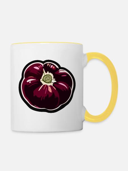 Lebensmittel / Gemüse / Markt / Vitamine / Design - Tasse zweifarbig - Weiß/Gelb