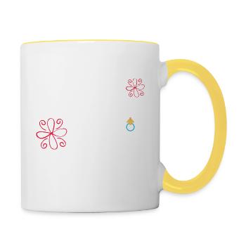 May your coffee be stronger than your toddler - Contrasting Mug - white/yellow - Right