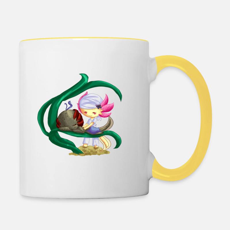 Axo'Time- Massage - Mug contrasté - blanc/jaune