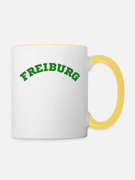 Freiburg - Tasse zweifarbig - Weiß/Gelb