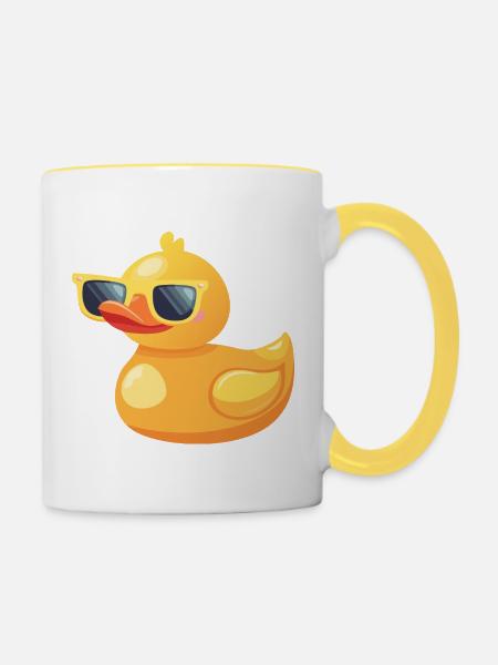 Fanfaronnade de canard - Mug contrasté - blanc/jaune