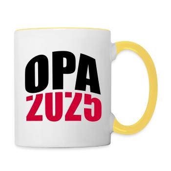 Opa 2025 - Tasse zweifarbig - Weiß/Gelb - Rechts