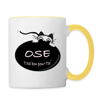 Bulle Happy Le Chat OSE - Contrasting Mug - white/yellow - Right