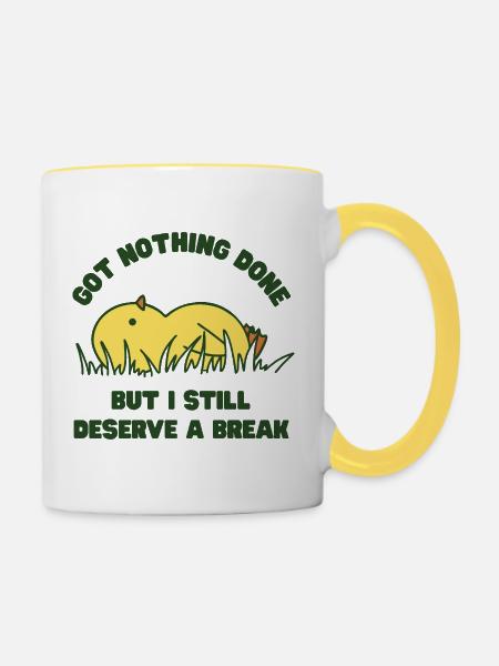 Nichts erledigt - Tasse zweifarbig - Weiß/Gelb