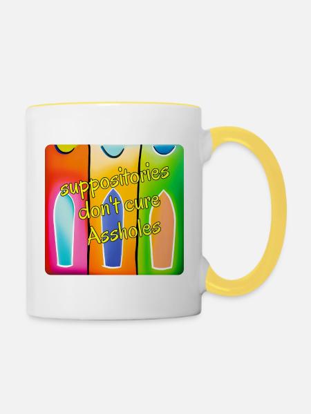 Suppo.EN - Tasse zweifarbig - Weiß/Gelb