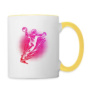 Handball Fans aufgepasst schlichtes Statement für - Contrasting Mug - white/yellow - Right