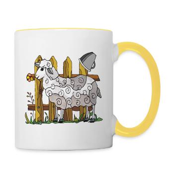 Sheep - Contrasting Mug - white/yellow - Right