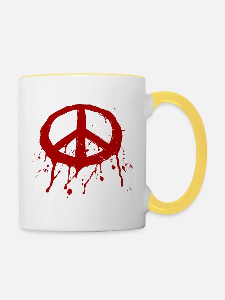 Paz Graffiti Roja - Tasse zweifarbig - Weiß/Gelb