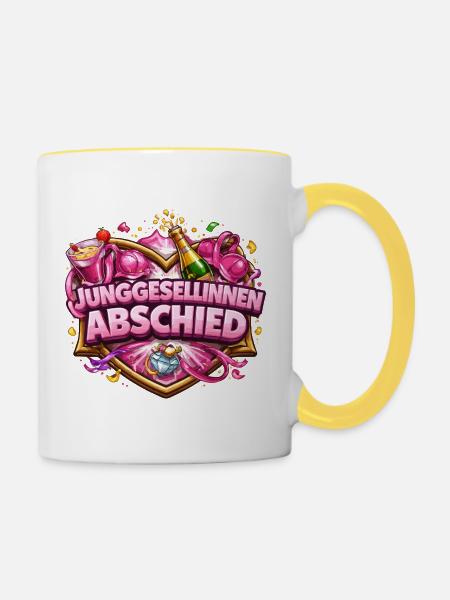Junggesellinnenabschied Party-Explosion - Tasse zweifarbig - Weiß/Gelb