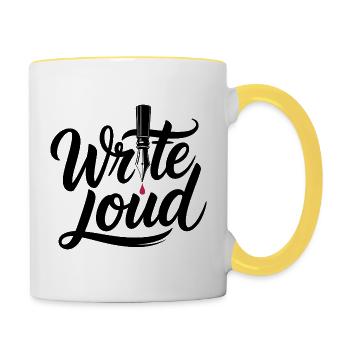 Write Loud Journalism - Contrasting Mug - white/yellow - Right