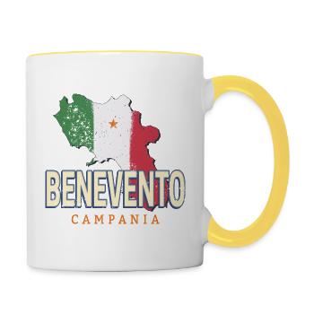 Benevento in Italy Campania Vintage Holidays - Contrasting Mug - white/yellow - Right
