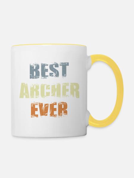 Bester Bogenschütze aller Zeiten - Tasse zweifarbig - Weiß/Gelb