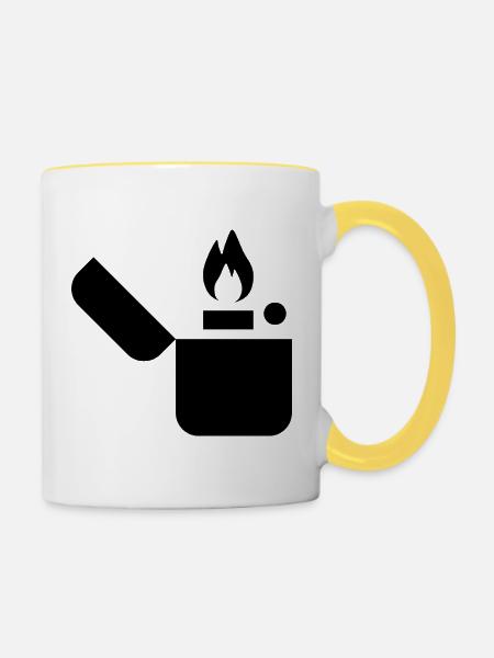 Gasanzünder - Tasse zweifarbig - Weiß/Gelb