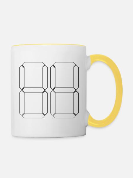 NUMMER 22 Zweiundzwanzig Geschenk Digital - Tasse zweifarbig - Weiß/Gelb