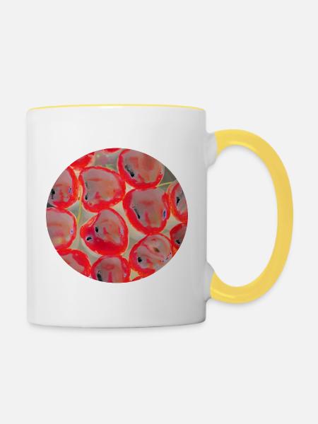Neon-Frucht-Pop-Art - Tasse zweifarbig - Weiß/Gelb