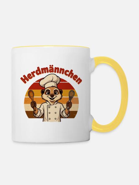 Koch Erdmännchen - Tasse zweifarbig - Weiß/Gelb