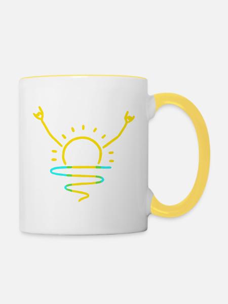 Rock the Sunrise - Tasse zweifarbig - Weiß/Gelb