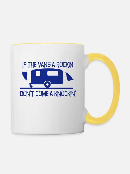 Caravan rockin - Tasse zweifarbig - Weiß/Gelb