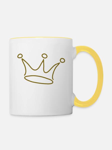 crown gold - Tasse zweifarbig - Weiß/Gelb