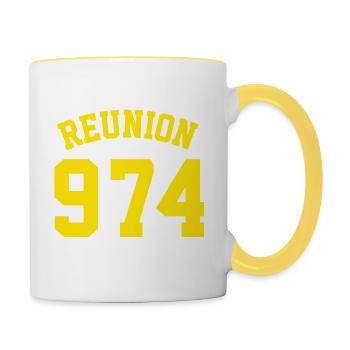 REUNION 974 - Mug contrasté - blanc/jaune - Droite