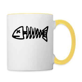 Fischgräte - Tasse zweifarbig - Weiß/Gelb - Rechts